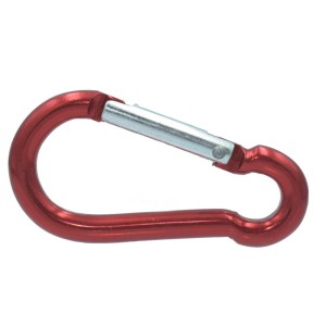 Karabińczyk nierdzewny aluminiowy 5x50 Czerwony