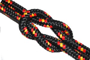 Lina pleciona polipropylenowa 8mm czarno/żółto/czerwona